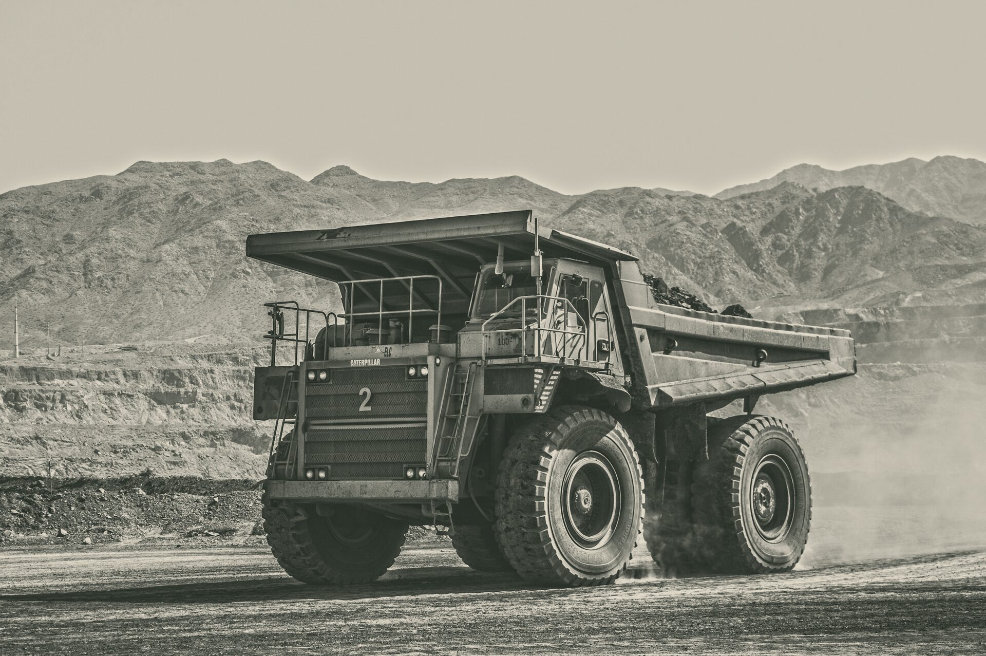 A haul truck working an open-pit mine